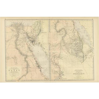 Antique Map of Egypt, Nubia and Abyssinia, 1882 For Sale