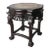 Early 20th Asian Carved Hardwood Marble Top Low Stand Side Table Plant Stand For Sale