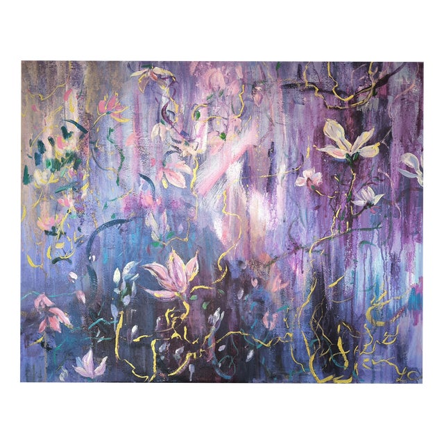 Linda Clerget, Le Gardien, Acrylic-Ink-Texture Mediums on Canvas For Sale