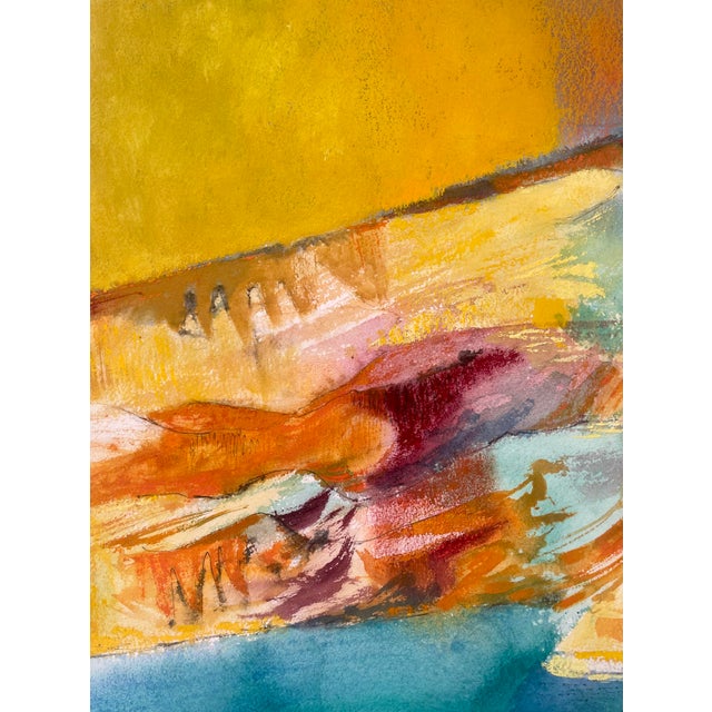 Mid-Century Modern Gouache Abstract Landscape Painting For Sale - Image 3 of 4