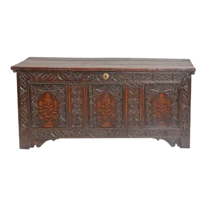 Late 18th Century English Carved Oak Blanket Chest