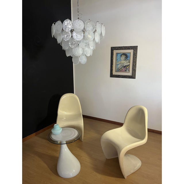 Glass Vintage Space Age Murano Chandelier, 1990 For Sale - Image 7 of 17