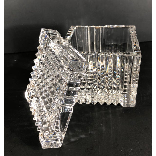 Late 20th Century Mikasa Crystal Cube Diamond Cut Trinket Jewelry Box Chairish