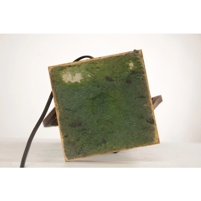 Antique French Art Nouveau Patinated Metal Table Lamp For Sale - Image 12 of 12