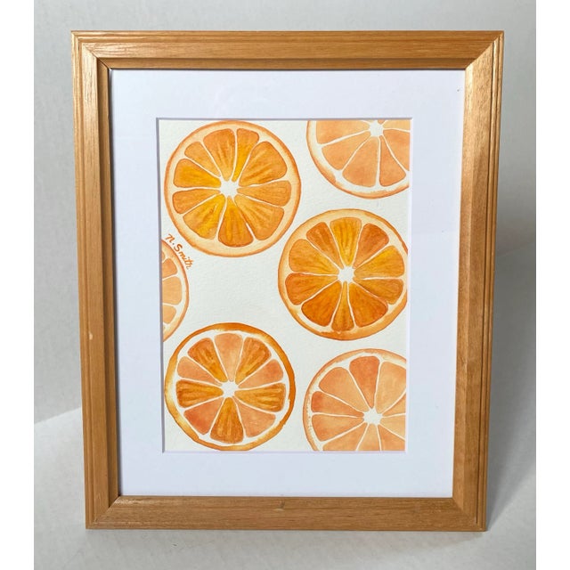 Original watercolor signed and framed. Orange slices, would make great kitchen art! Lovely on its own, or as a collection...