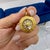 Gold 18k Yellow & White Gold Rotating Zodiac Sign Diamond Sun Motif Medal Pendant For Sale - Image 8 of 8