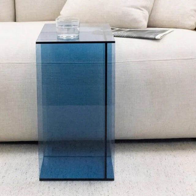 Modern Blue Lucite Side Table Chairish