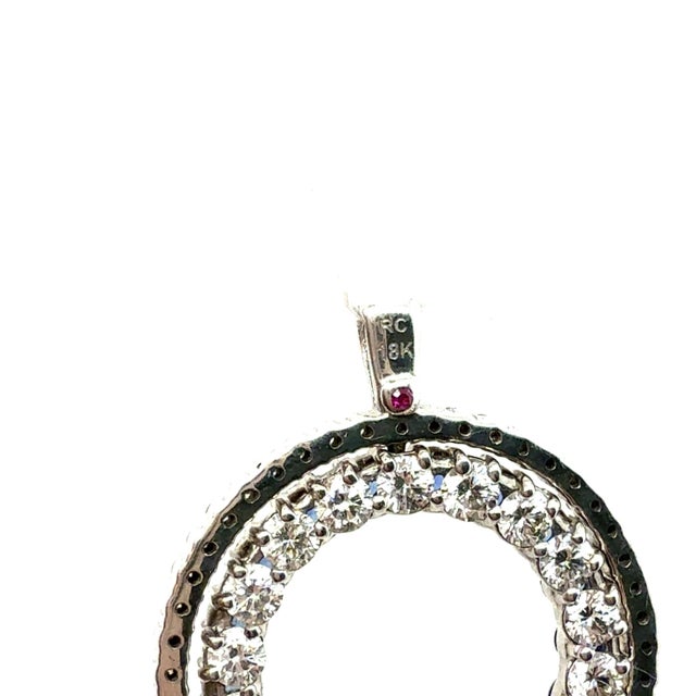 Contemporary Roberto Coin, Diamond and Sapphire Convertible Circle Pendant For Sale - Image 3 of 4
