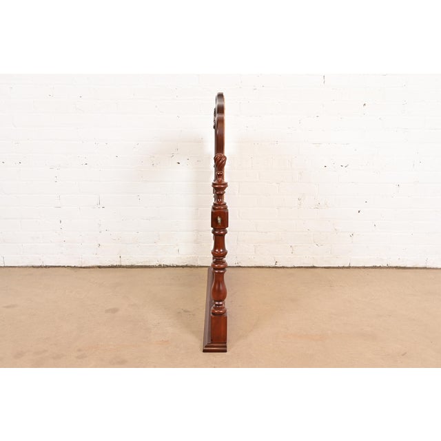 Thomasville French Provincial Carved Cherry Wood Dresser Top Vanity Swing Mirror For Sale - Image 10 of 14