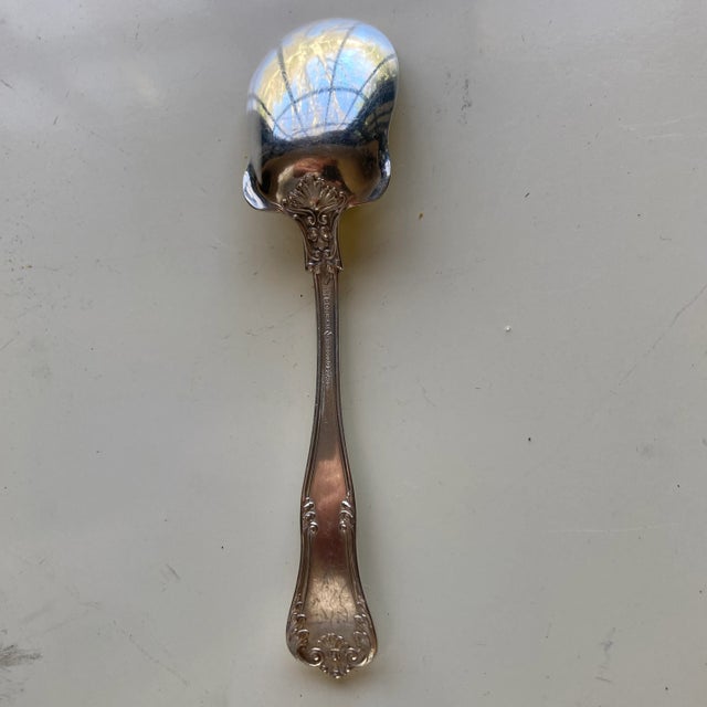 1920s Antique Gorham Silver Plated With Gold Finish Sugar Spoon For Sale - Image 5 of 9