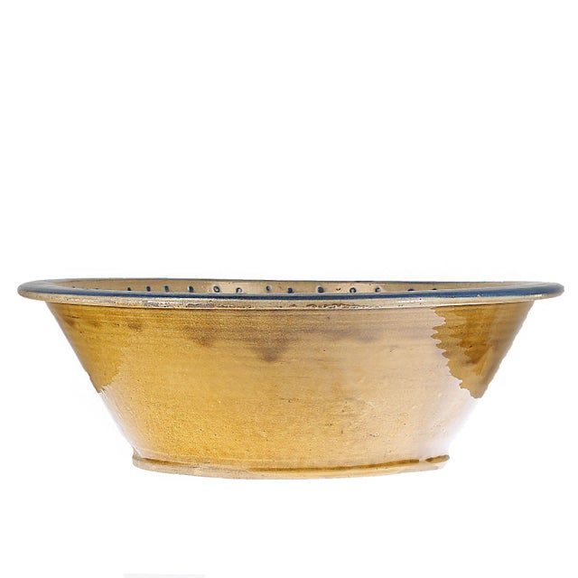 Early 20th Century Gold, Blue, and Brown Glaze Decorative Bowl For Sale - Image 4 of 5