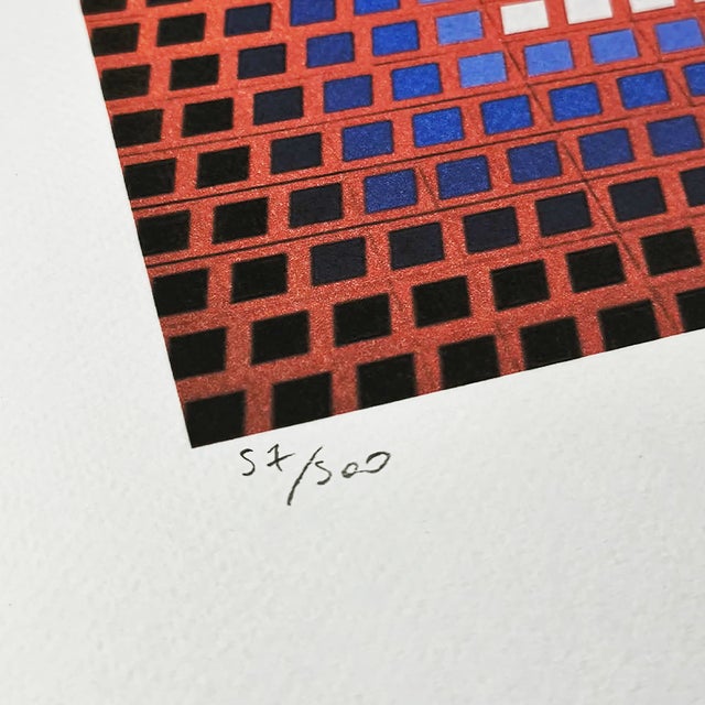 After Victor Vasarely, Composition, Lithograph, 1970s For Sale - Image 4 of 7