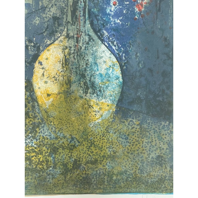 Printmaking Materials 1960s Signed Hoi Lebadang Floral Lithograph "Epreuve D'artiste" Artist Proof For Sale - Image 7 of 12