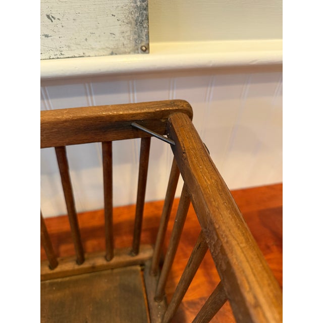 Late 19th Century Large Antique Oak Slat Market Basket | Primitive General Store Produce Display Crate | Mission Style Farmhouse Storage For Sale - Image 5 of 17