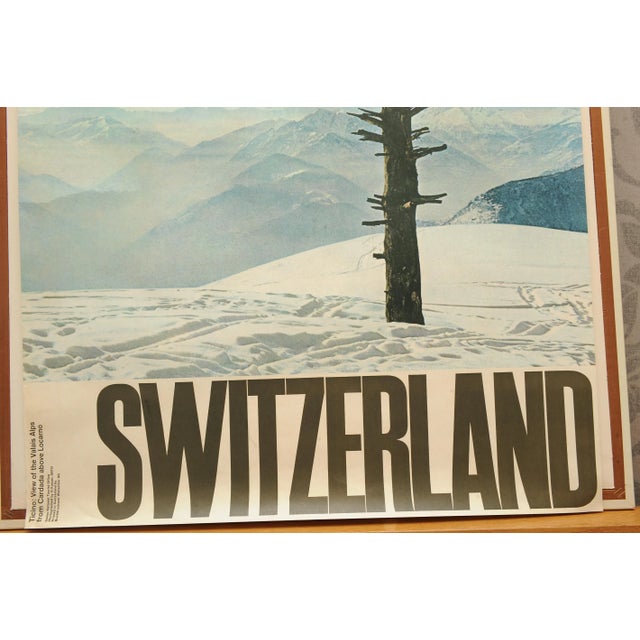 Mid-Century Modern Swiss National Tourist Office Travel Advertising Lithograph by H Kasser from Buchdruckerei Winterthur AG, 1970s For Sale - Image 3 of 8