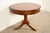 English Hekman Georgian Banded Cherry Wood Pedestal Drum Side Table or Tea Table, Circa 1980s For Sale - Image 3 of 15