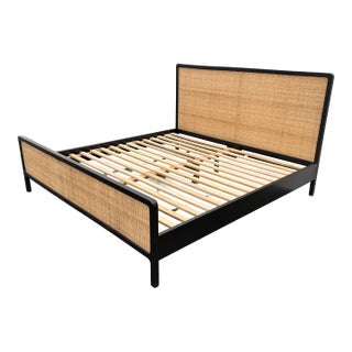 Eastern King Williams Sonoma for West Elm Ida Woven Bed For Sale