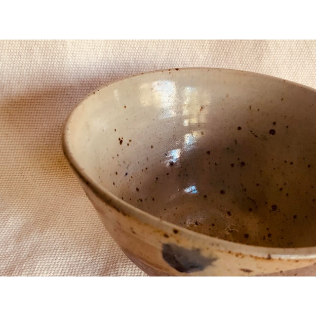 Rustic Hand-Painted Stoneware Bowl by Vermont Potter Joe Gilmartin For Sale - Image 3 of 12