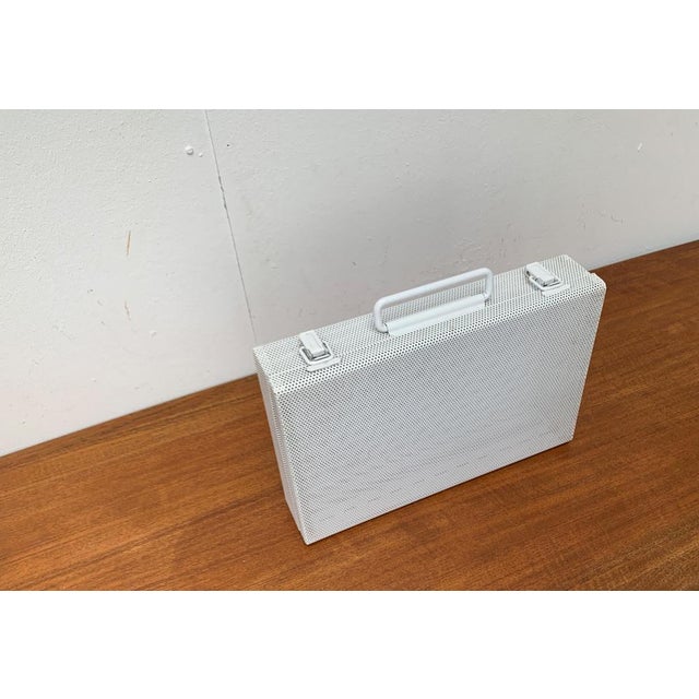 Postmodern White Perforated Metal Briefcase, 1980s For Sale - Image 14 of 18