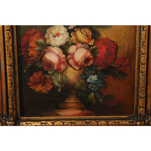 Artist Signed Belgian Floral Still-Life Painting For Sale - Image 11 of 12