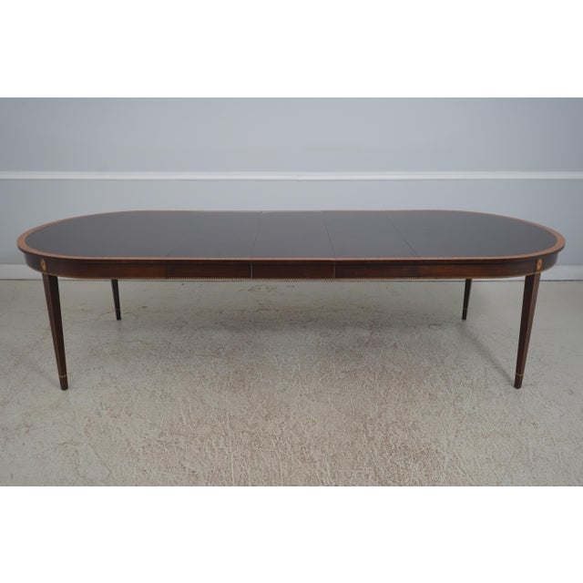 Stickley Mahogany Federal Style Inlaid Dining Table For Sale - Image 9 of 18