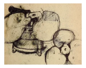 Abstract Industrial Fans Drawing