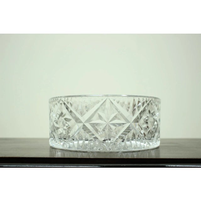 This Czech bowl is made of cut glass and remains in original condition.