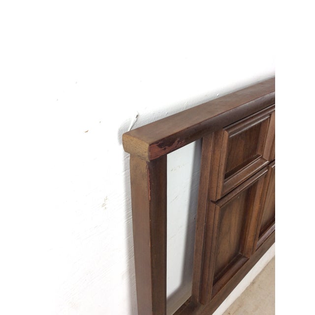 Mid Century Modern King Headboard With Beveled Square Design For Sale - Image 13 of 17