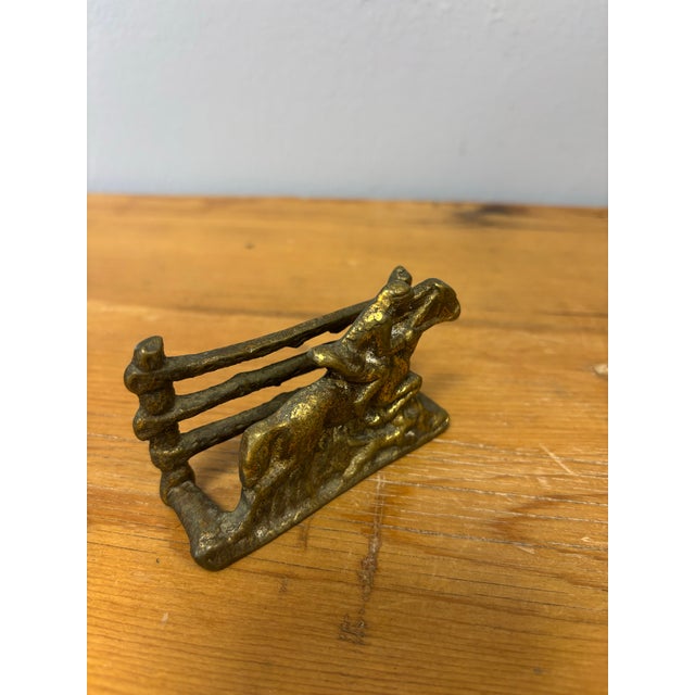English Vintage English Brass Horse and Rider Hunt Letter Rack For Sale - Image 3 of 6