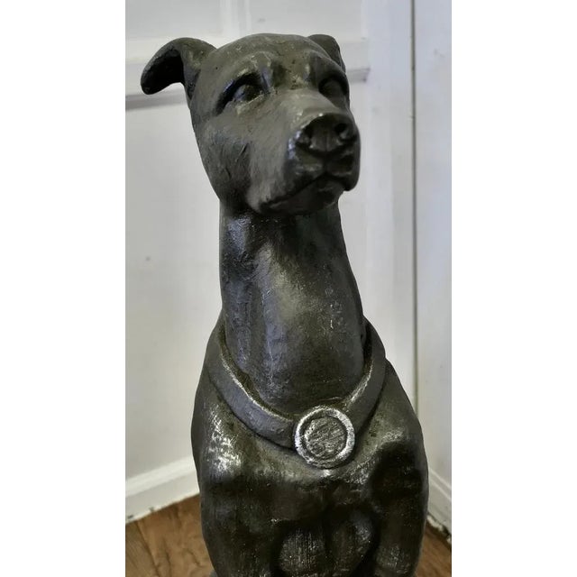 Pair of Large Sculptured Greyhound Dogs This Super pair of Dogs has a good patina they appear to be made with an old...