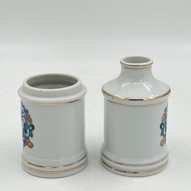 Antique French Ceramic Apothecary Jars - A Pair For Sale In New York - Image 6 of 10