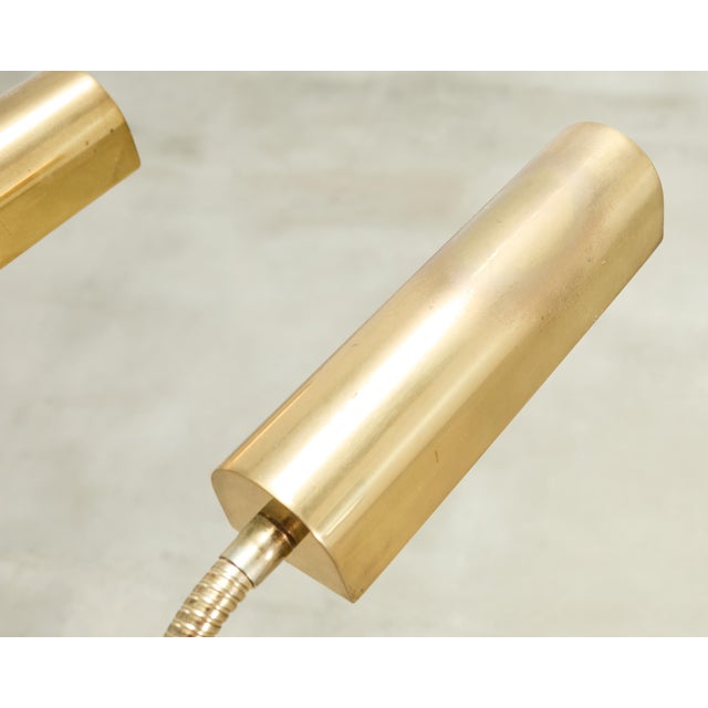 Pair of Mid-Century Brass Adjustable Pharmacy Floor Lamps For Sale - Image 9 of 18