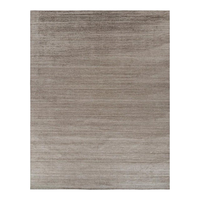 Rug & Kilim’s Oversized Textural Rug in Solid Beige-Brown Tones and Striae For Sale
