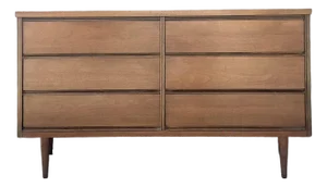 Vintage MCM Bassett 6 Drawer Dresser