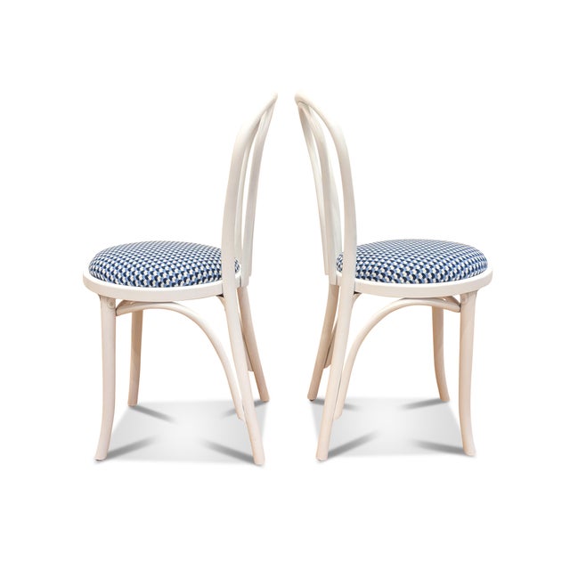 Boho Chic White Bentwood Cafe Chairs - A Pair For Sale - Image 3 of 11
