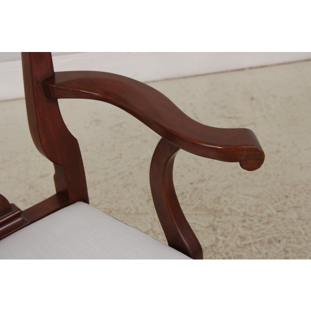 Wood Set of 6 Henkel Harris Model 110 Cherry Dining Room Chairs For Sale - Image 7 of 16