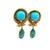 Metal 1970s Pair of Italian 14k Gold Turquoise Rope Motif Drop Earrings For Sale - Image 7 of 11