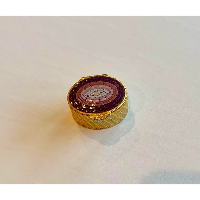Purple 1970s Vintage Italian Micro Mosaic Trinket Box For Sale - Image 8 of 8