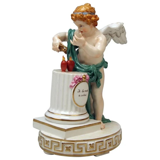 Ceramic Tall Motto Child Figurine from Meissen For Sale - Image 7 of 7