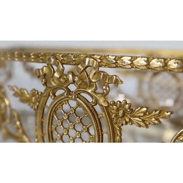 Small Louis XVI Style Glass and Brass Planter, 1900s For Sale - Image 6 of 18