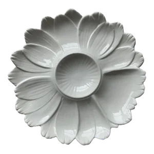 Vintage Italian White Ceramic Flower-Shaped Artichoke Plate