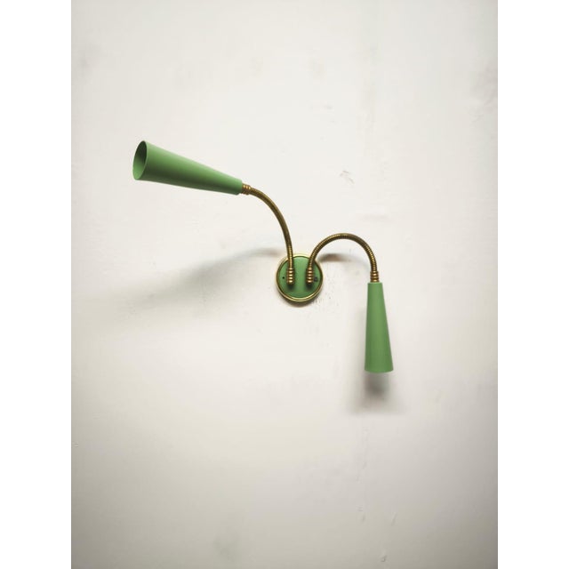 Metal Sputnik Two-Light Wall Lamp with Adjustable Arms, 1960s For Sale - Image 7 of 9