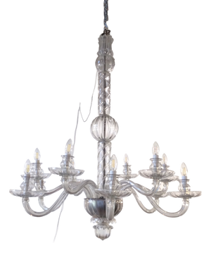 Murano Glass 12-Light Chandelier, 1930s