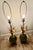 1950s Mid 20th Century Italian Murano Green & Gold Glass Floral Table Lamps - A Pair For Sale - Image 5 of 10