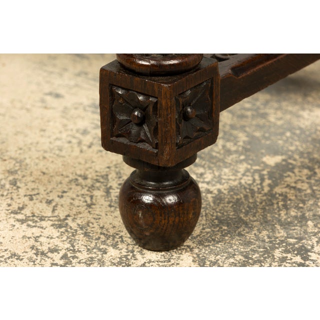 Late 19th Century French Gothic Revival Carved Oak Writing Desk For Sale - Image 9 of 18