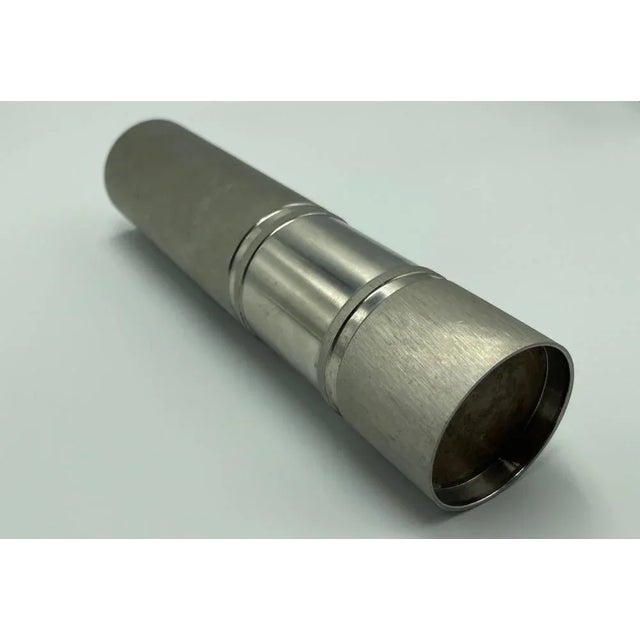 1960s Brutalist German Cylinder Steel Vase from Bmf, 1960s For Sale - Image 5 of 7