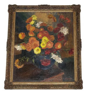 Russel White, Still Life with Floral Bouquet, 1953, Painting, Framed
