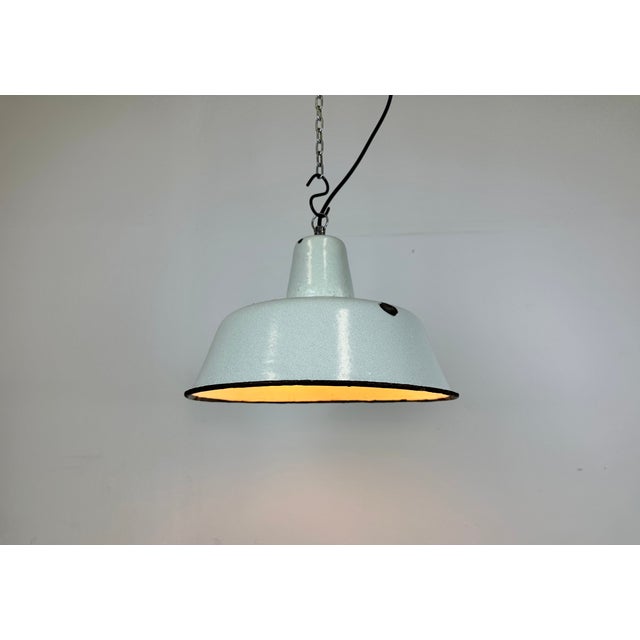 Industrial White Enamel Factory Pendant Lamp from Zaos, 1960s For Sale - Image 15 of 17