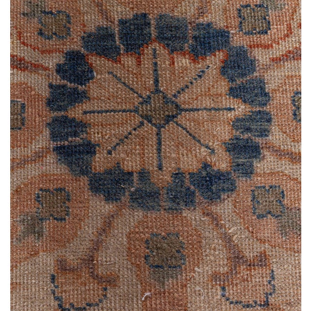 Late 19th Century Antique Persian Tabriz Beige Handmade Wool Rug For Sale - Image 5 of 10