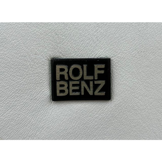 Rolf Benz Leather Sectional Sofa and Ottoman With Glass Attached Side Table For Sale - Image 11 of 16